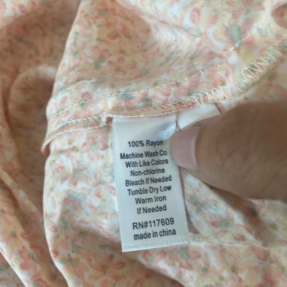 Modbe Peach, Yellow White Ditsy Floral Mini Skirt - Picture 4 of 5